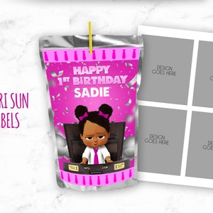 Boss Baby Capri Label, Digital Capri, printable Baby Boss Capri Sun, Baby Boss party, editable, Boss Capri