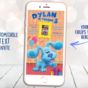 Blues Clues Birthday, Blues Clues Text Invite, Digital Blues Clues, Customized, Digital Invitation, TEXT INVITE