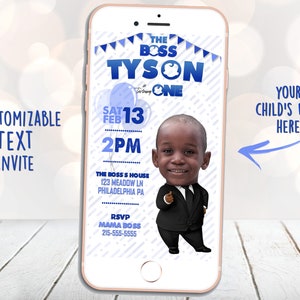 Zaproszenie tekstowe Baby Boss, Zaproszenie Baby Boss, Urodziny Baby Boss, Baby Boss Boy, Cyfrowy Baby Boss, Dostosowane