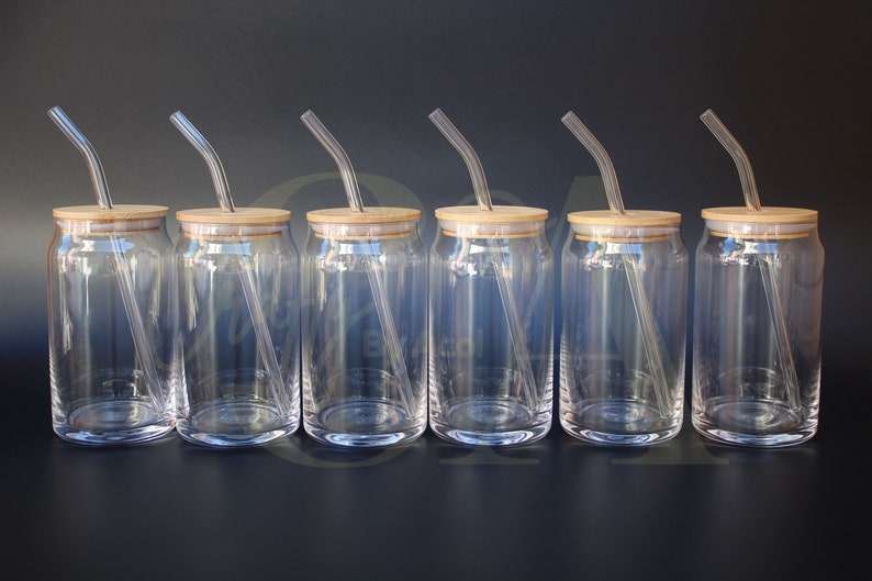 16oz Authentic Libbey Beer Glass Bamboo Lids Glass Straw Etsy