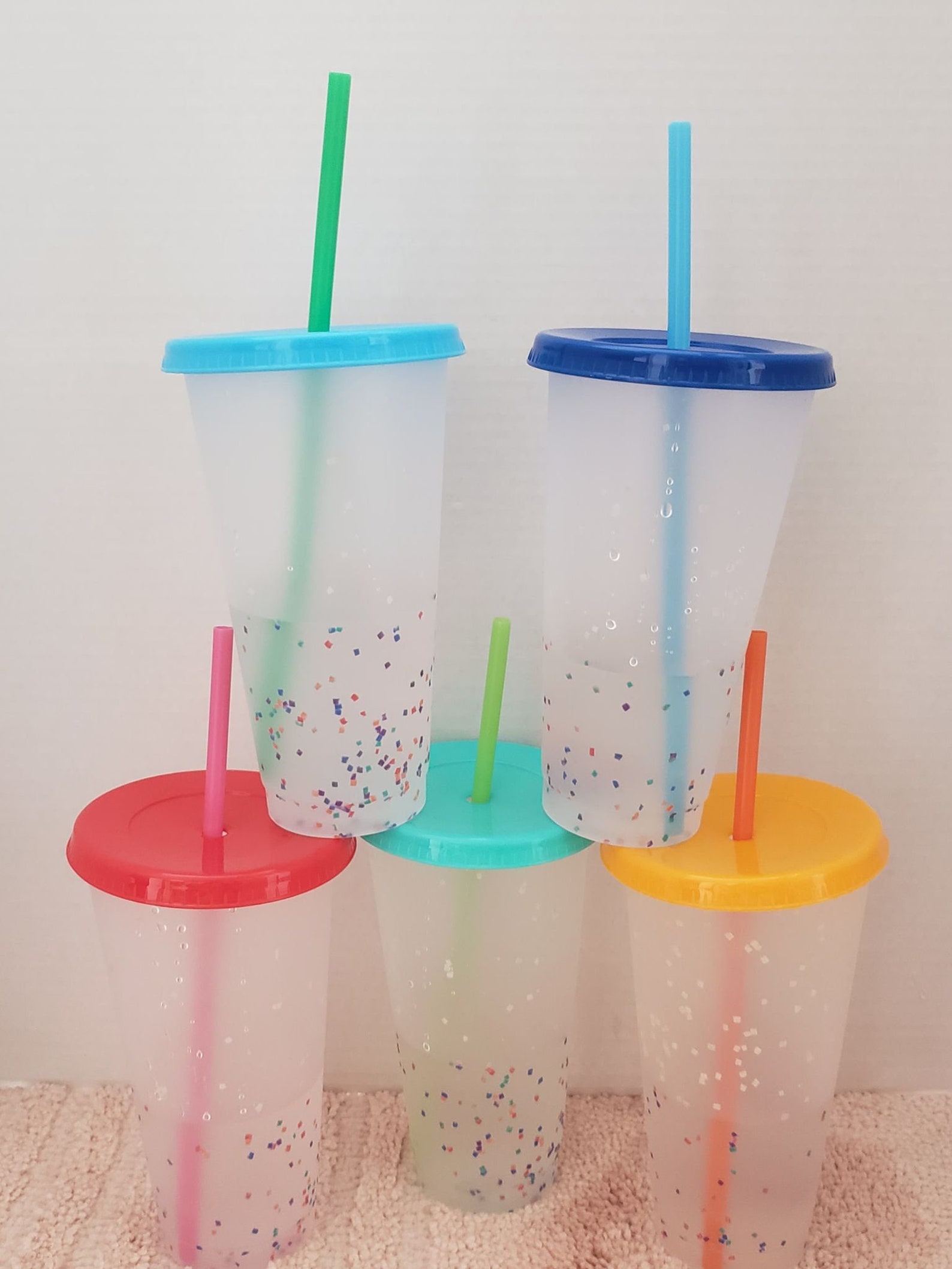 Confetti Cups 5pcs 24oz cup Vinyl Crafts Blank cups Etsy