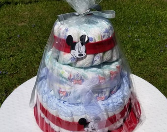 Mickey Mouse 3 tier diaper cake