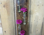 Bud vase, flower vase, propagation, test tube, wall hung, wooden.
