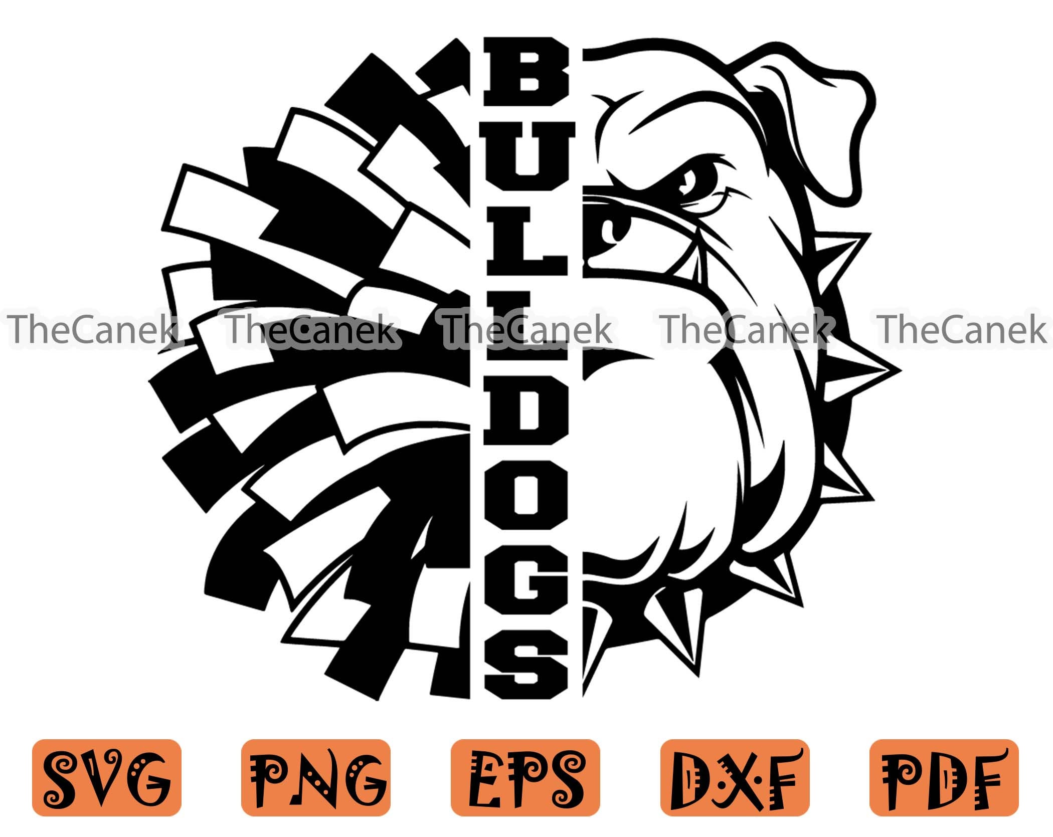 Bulldogs SVG Pompom SVG Bulldogs Mascot Cricut Cut Files | Etsy