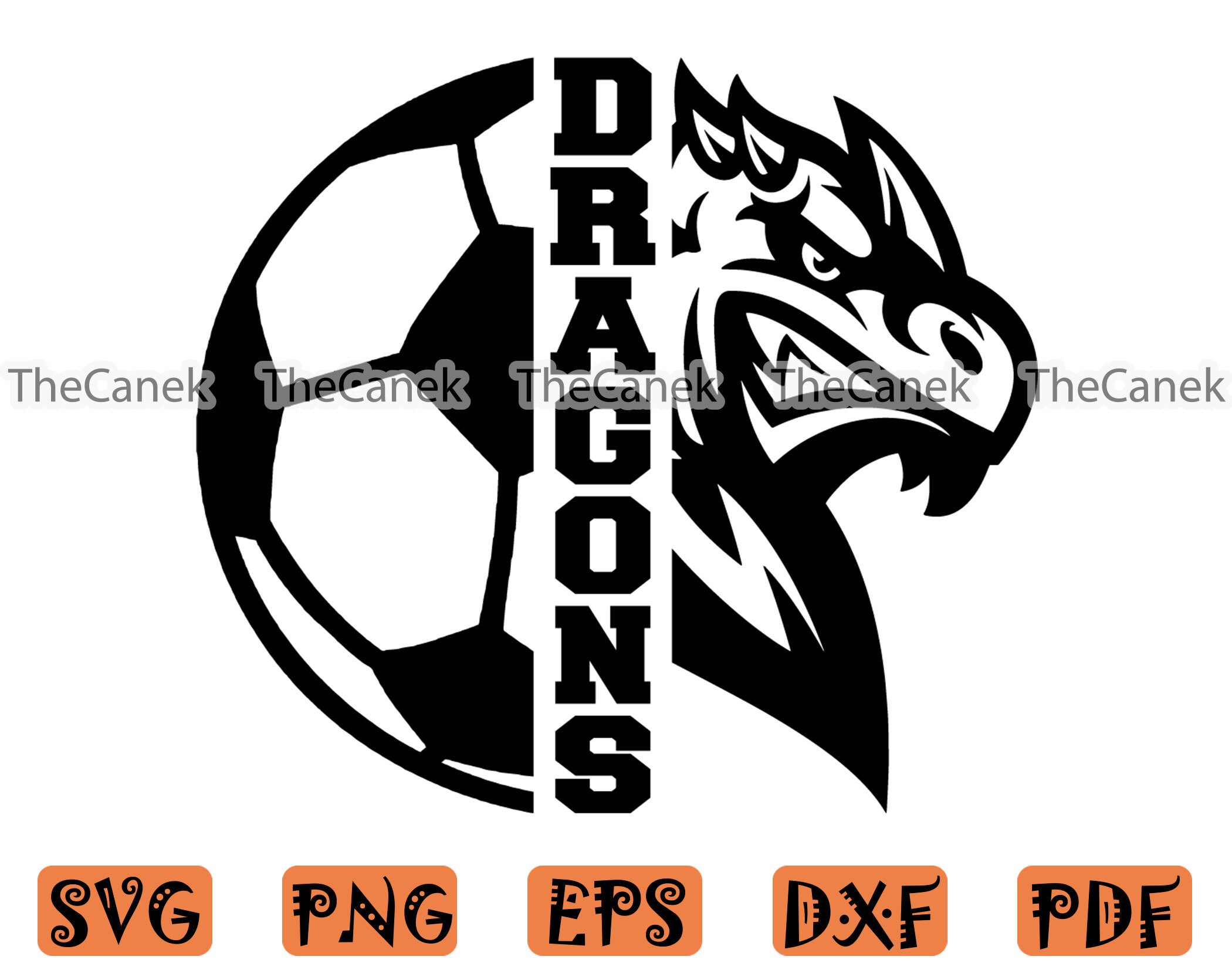 Dragons SVG Soccer SVG Dragons Mascot Cricut Cut Files Etsy