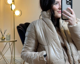 Charlie puffa jacket in stone