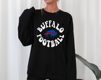 Buffalo Football Blackout Sweatshirt, Trendy Bills Crewneck Sweatshirt, Women's Bills Shirt, Bills T Shirt, Bills Mafia, NFL Shirt