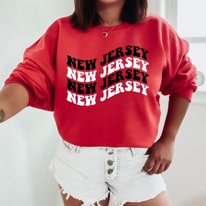 New Jersey Trendy Pullover Crewneck Sweatshirt, New Jersey Devils Crewneck, Devils Women's