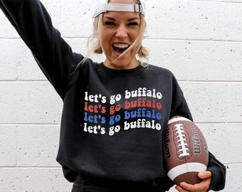 Let's Go Buffalo Bills Blackout Sweatshirt, Trendy Bills Crewneck Sweatshirt, Women's Bills Shirt, Bills T Shirt, Bills Mafia, NFL Shirt