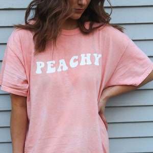 Peachy Vintage Dyed Oversized T Shirt, VSCO T shirt, Beach Shirt, Graphic T shirt, Beach Coverup, Trendy T shirt, Peach Shirt