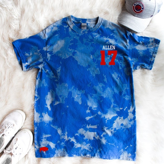 Custom Bills Bleach Dyed UNISEX Tee Buffalo Bills T Shirt 