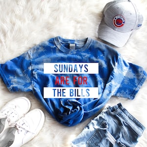 Sundays Are For the Bills UNISEX Tee, Buffalo Bills T shirt, Bills Tee, Bills Mafia, NFL Shirt, Bills Bleach Dyed