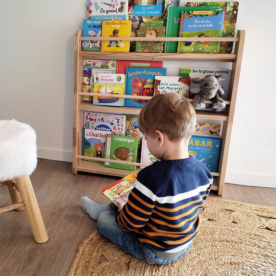 Madeleine, La Bibliothèque Montessori en Bois Pour Enfant | à Poser Par Terre ou à Fixer Au Mur
