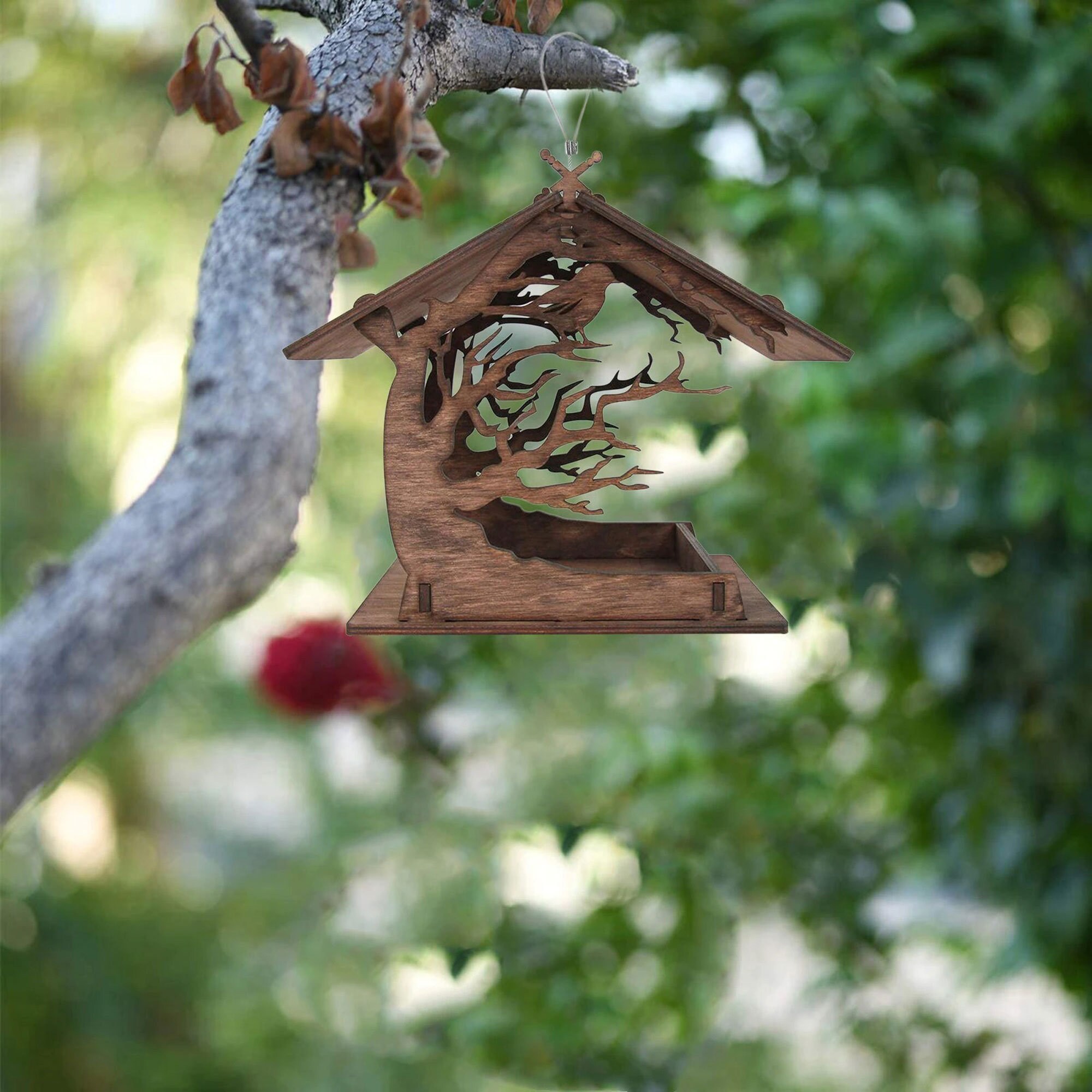 Wooden Bird Feeder Vintage Wooden Birdhouse Attractive Etsy