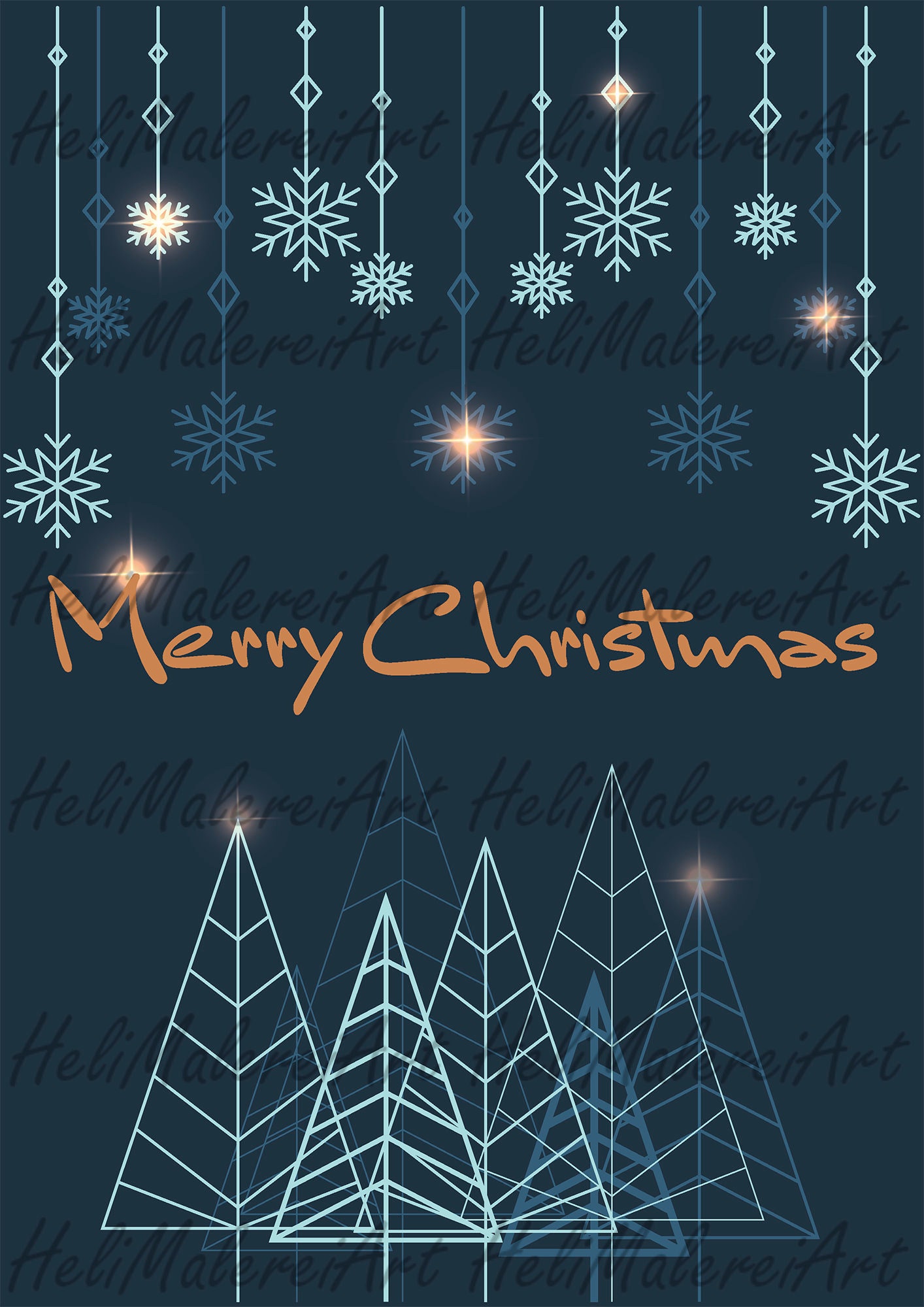 Afdrukbare vrolijke kerstkaart digitale download.besneeuwde Etsy