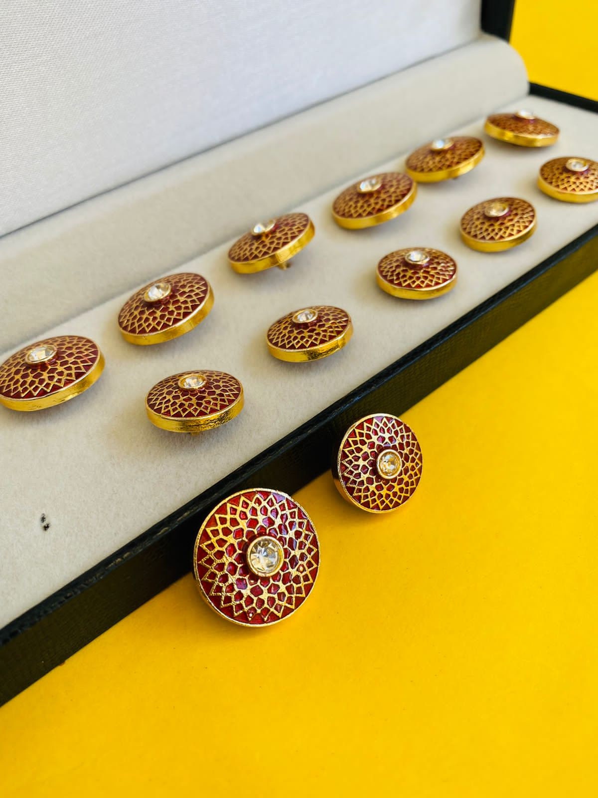 sherwani button Gold Plated Zircon 925 Sterling Silver Buttons