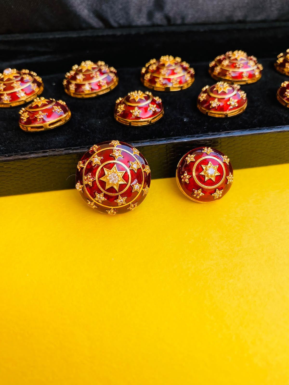 Silver Polki Handmade Men's Coat Button Set Painted Coat Etsy