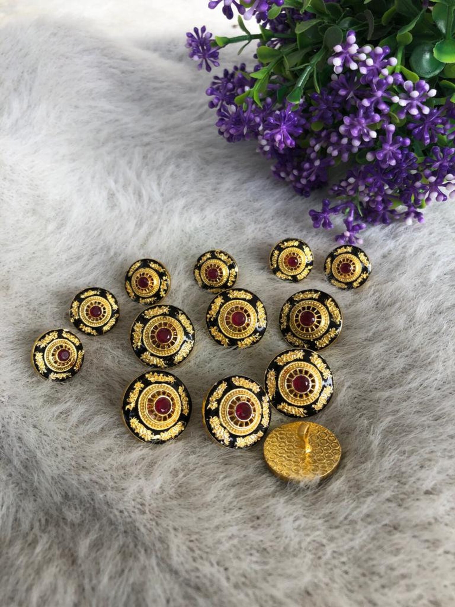 Sherwani Buttons - Metal Handcrafted Buttons - Kundan Meena Handcrafted ...