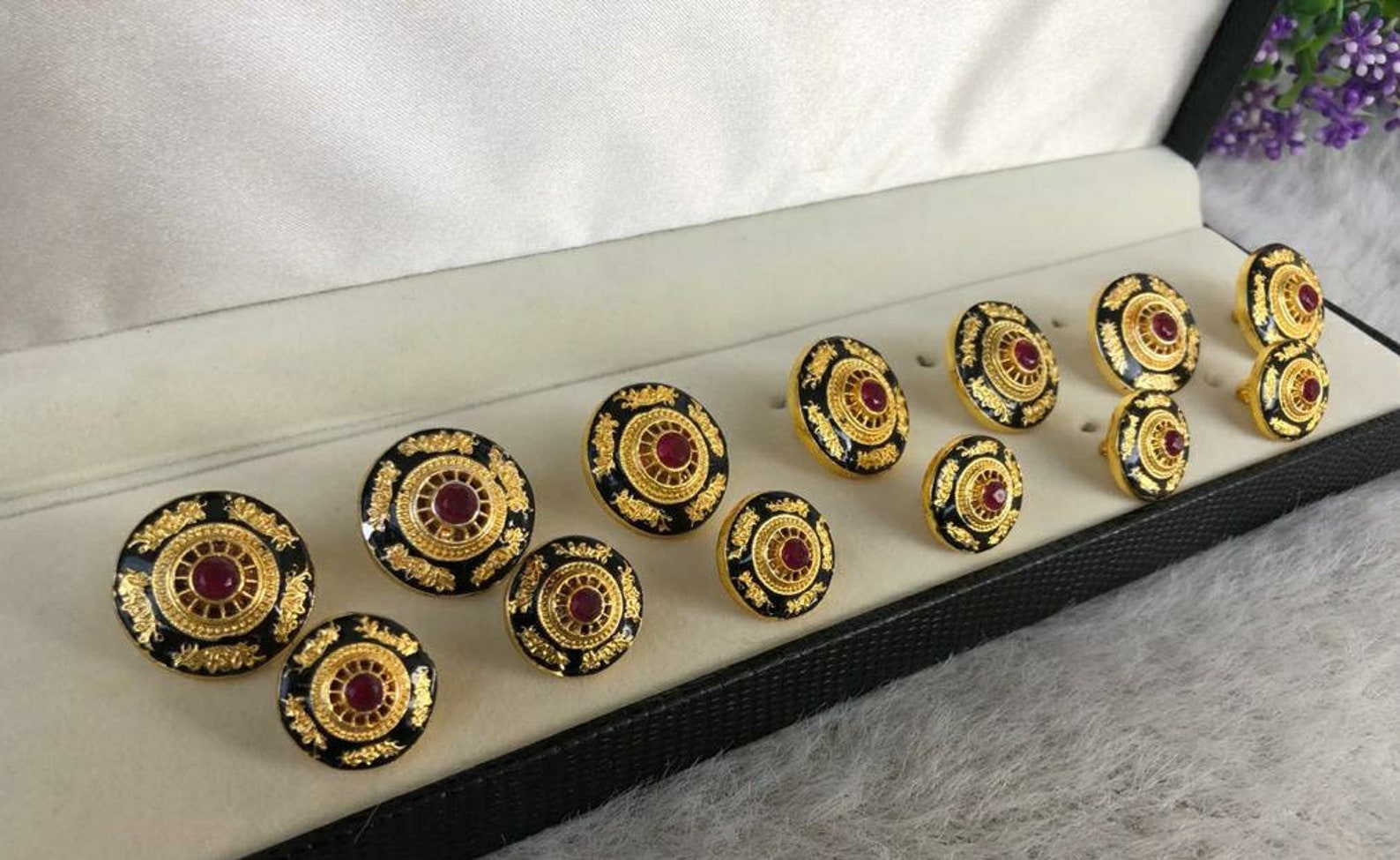 Sherwani Buttons - Metal Handcrafted Buttons - Kundan Meena Handcrafted ...