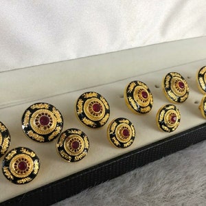 Sherwani Buttons - Metal Handcrafted Buttons - Kundan Meena Handcrafted ...