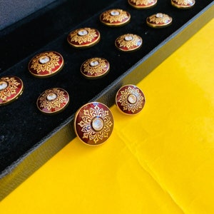 SET OF 13 SILVER PLATED SHERWANI BUTTONS main image 0