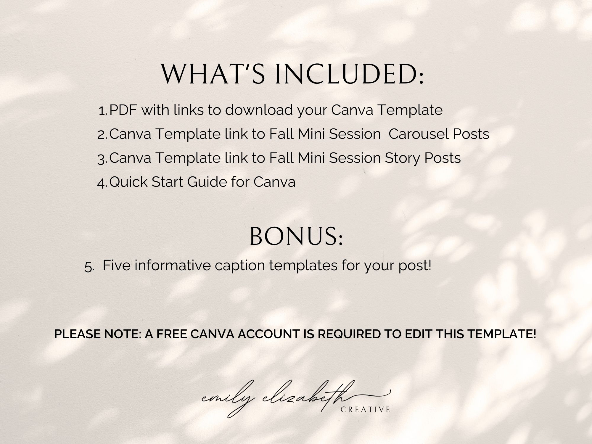 Fall Mini Session Carousel Instagram Post and Stories Canva Autumn ...
