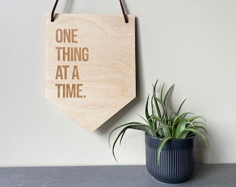 wall decor, wood decor, wood pennant, motivational quote, wall hanging, gallery wall