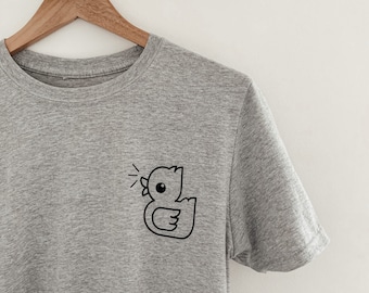tshirt, basic tshirt, minimalist style, duck shirt, apparel, animal shirt, graphic tshirt, unisex clothing