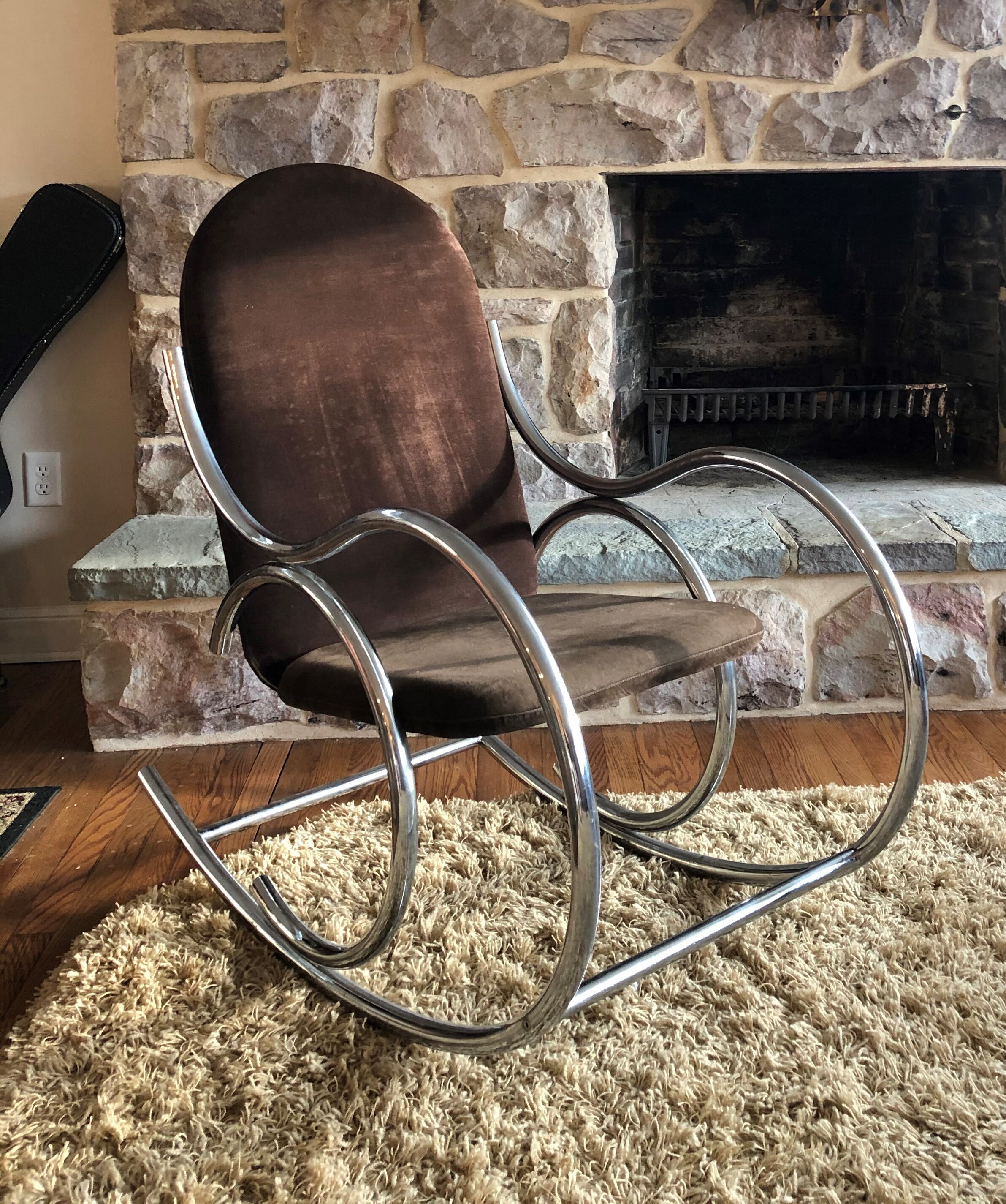 Mid Century Modern Sculptural Chrome Rocking Chair MCM Etsy