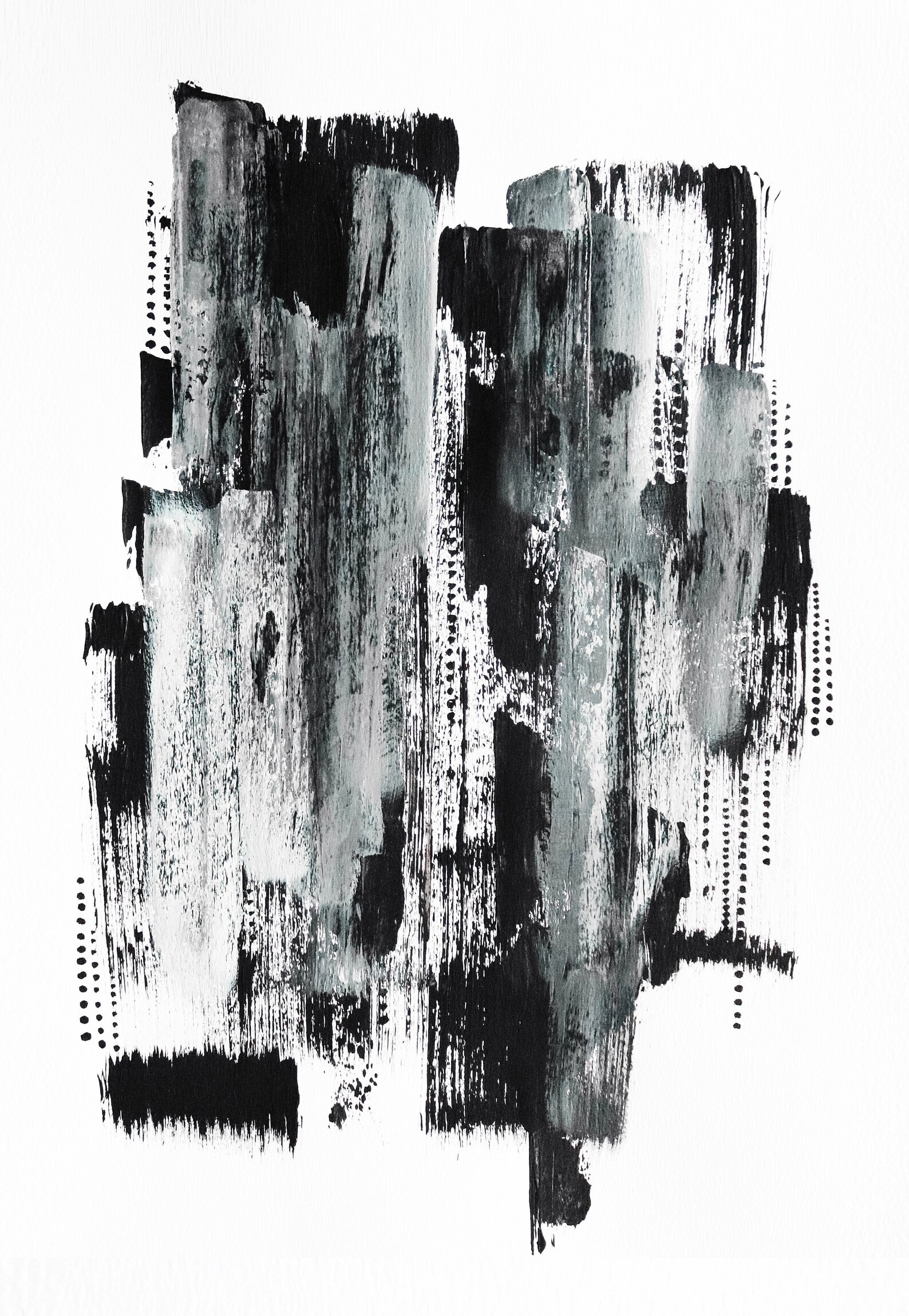 Monochrome abstract / Original Wall Art / Acrylic painting on Etsy
