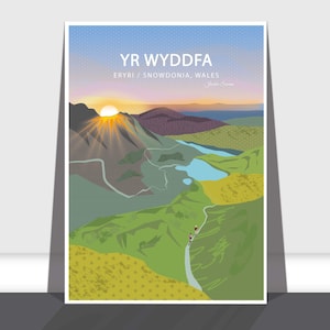 Yr Wyddfa (Snowdon), Eryri / Snowdonia, Wales, UK Travel Art Print A3 & A4