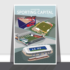 Sports Art Print A3 & A4, Leicester Sporting Capital