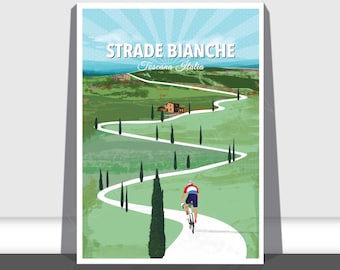 Strade Bianche A3 & A4 Cycling Print