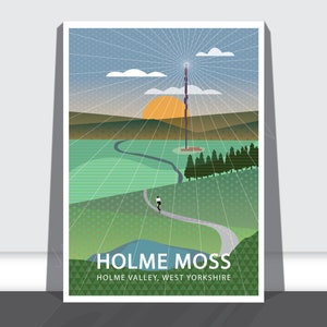 Holme Moss, Yorkshire A3 & A4 size Cycling Print