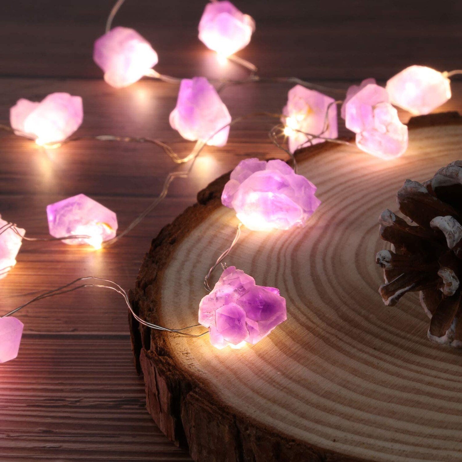 Amethyst Crystal Fairy Lights 1m 3m 5m 10m LED Fairy Etsy