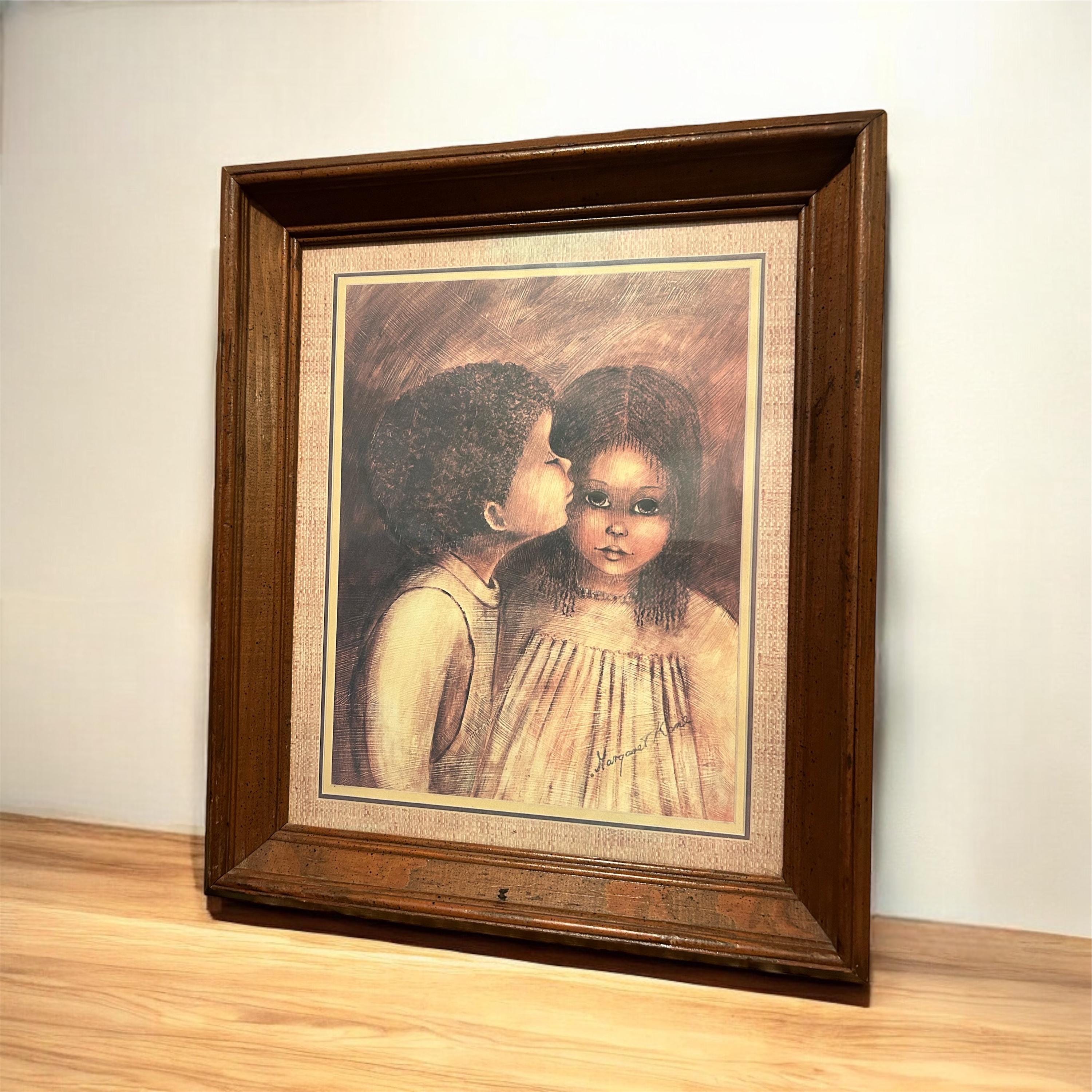 レア PLANTER BOY KISS itabamoe アート 原画 kyne RARE Framed Print by Margaret Kane “little Kiss”. Big Eyes Art
