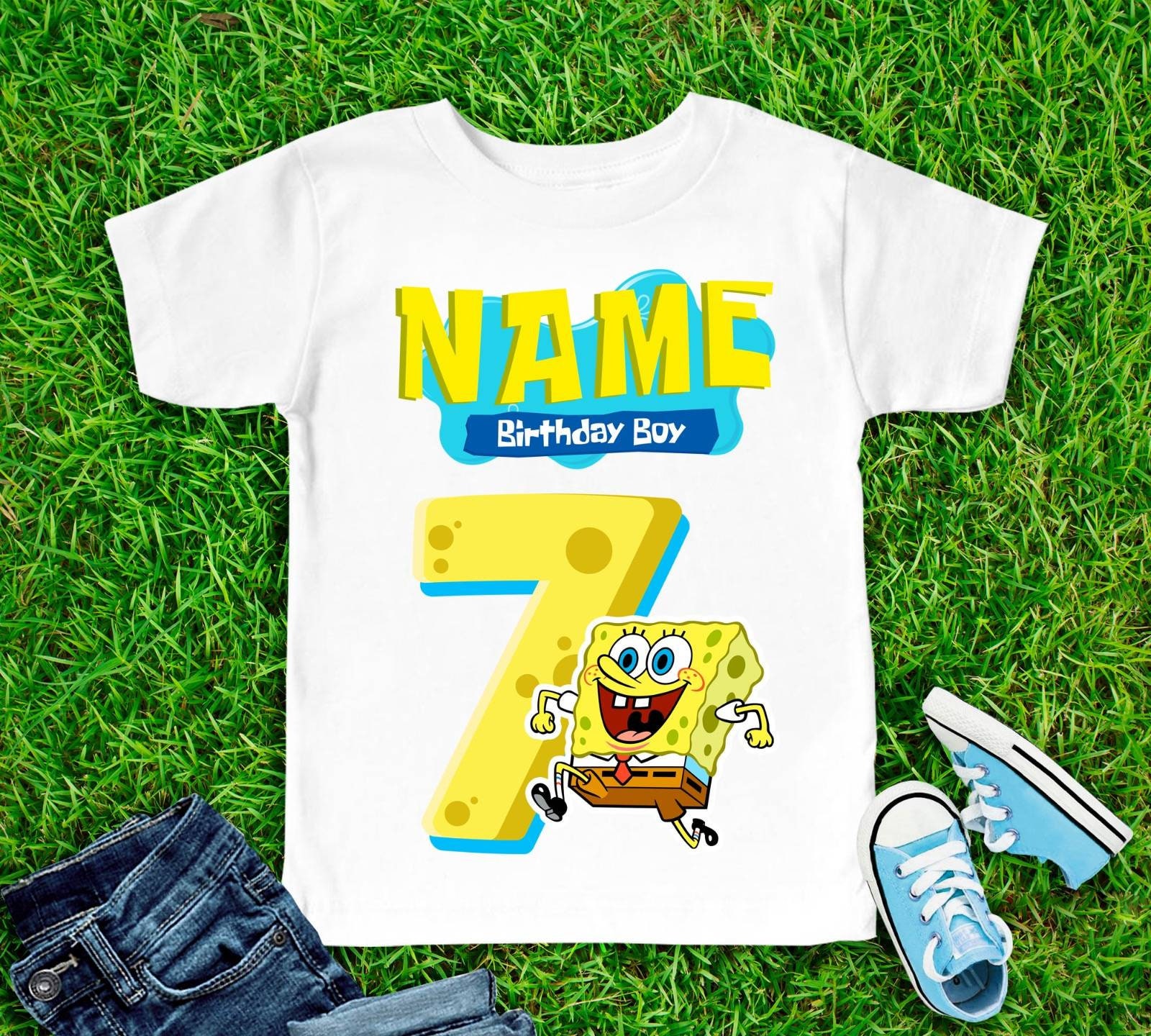 Spongebob Birthday Shirt FAMILY SET Spongebob t-shirt | Etsy