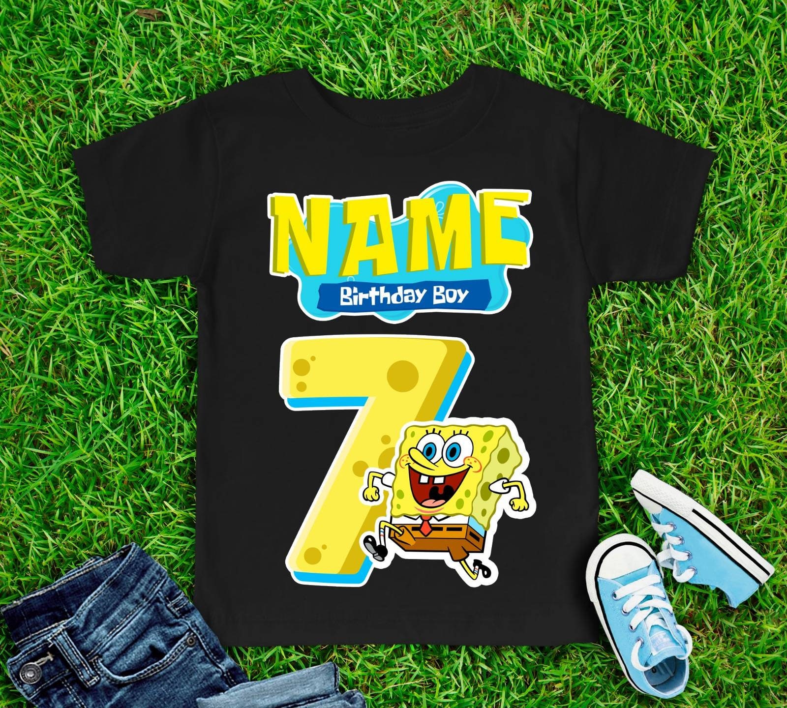 Spongebob Birthday Shirt FAMILY SET Spongebob tshirt Etsy