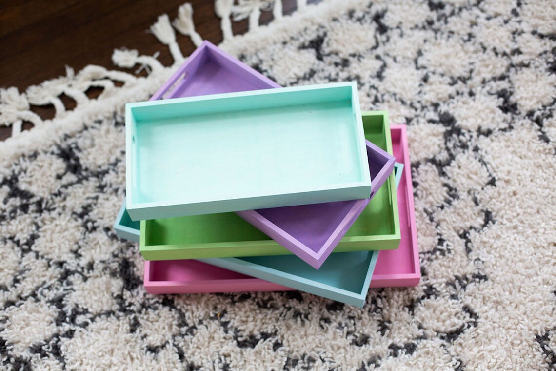 Stacking Pastel Rainbow Trays Etsy