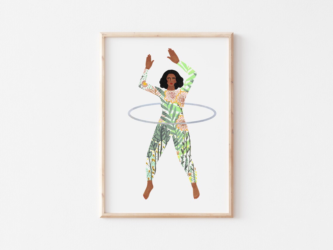 Hula Art Print Hula Hoop Art Print Gallery Wall Print Etsy