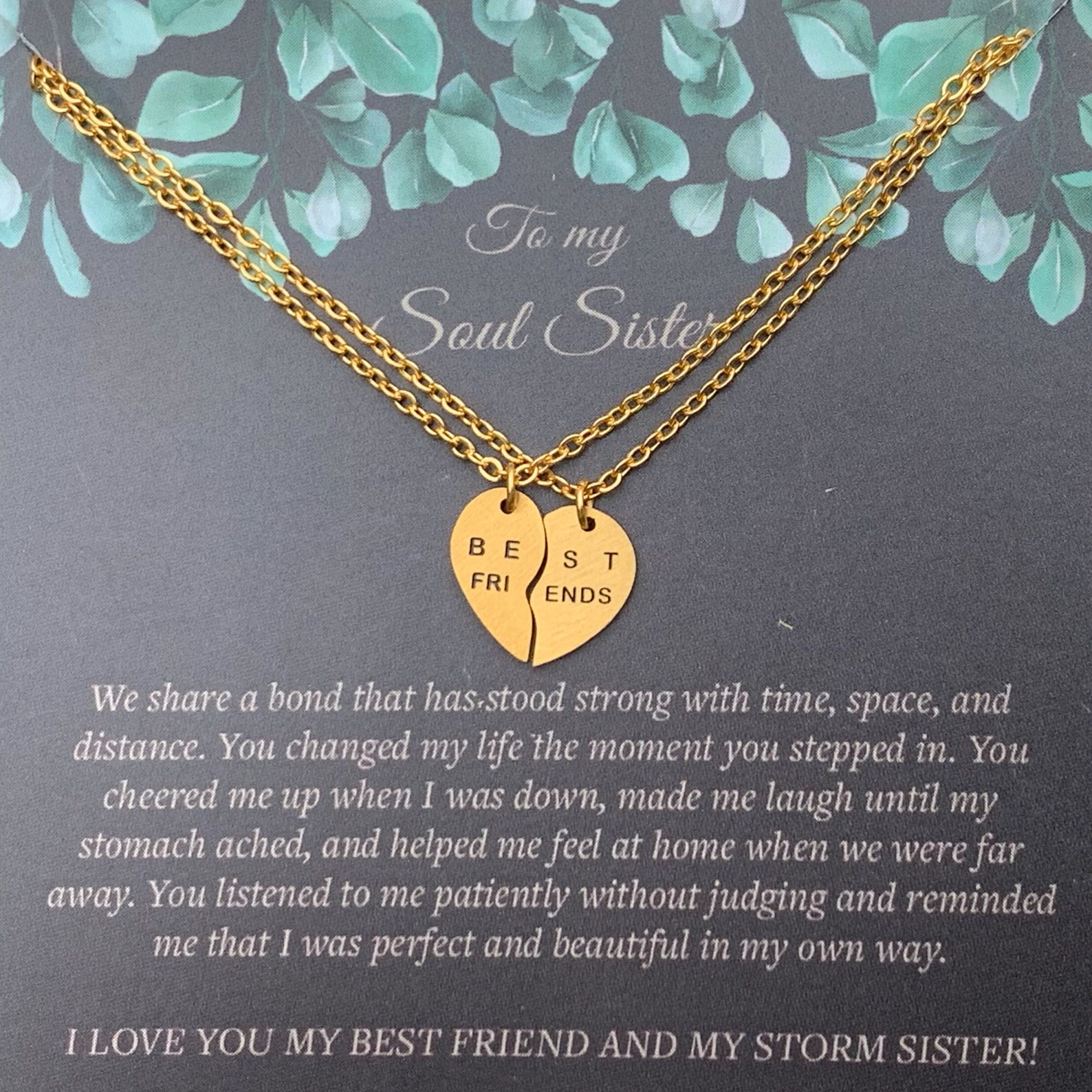 Soul Sister Necklace, Best Friend Necklace, Friend Gift Necklace, Soul