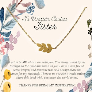 Sister Necklace, Sister Birthday Gift, Sister Gift Necklace, Sister&#39;s Birthday Gift Necklace, Christmas Gift Sister, Sister Jewelry Gift
