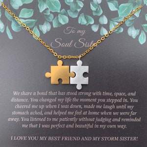 Soul Sister Necklace, Best Friend Necklace, Friend Gift Necklace, Soul Sister Gift, Friend Birthday Necklace, Christmas Gift for Friend