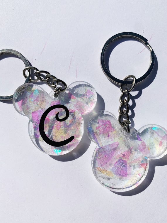 Mouse Ear Resin Keychain Mickey Resin Keychain Mickey Etsy