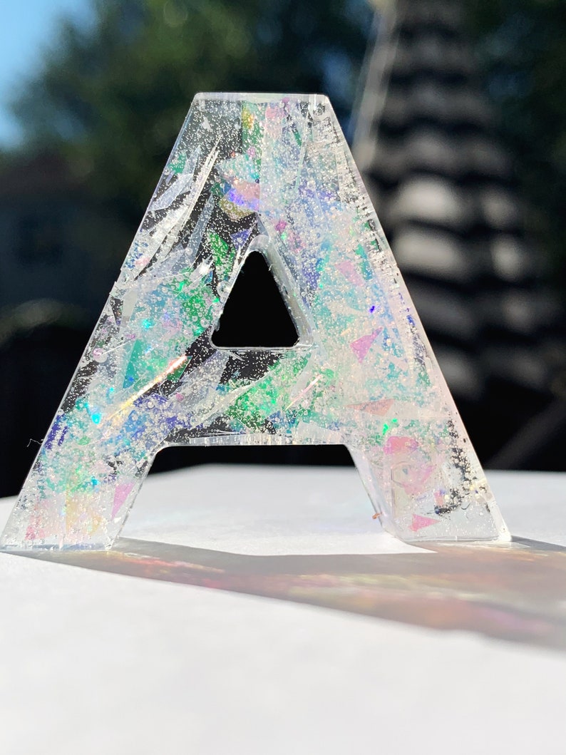 Glitter Resin Letter Set Letter Set for Kids Montessori Etsy