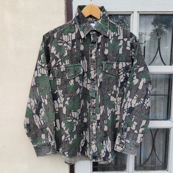 Vintage Cove Creek Mens Treebark Button Up Hunting Shirt