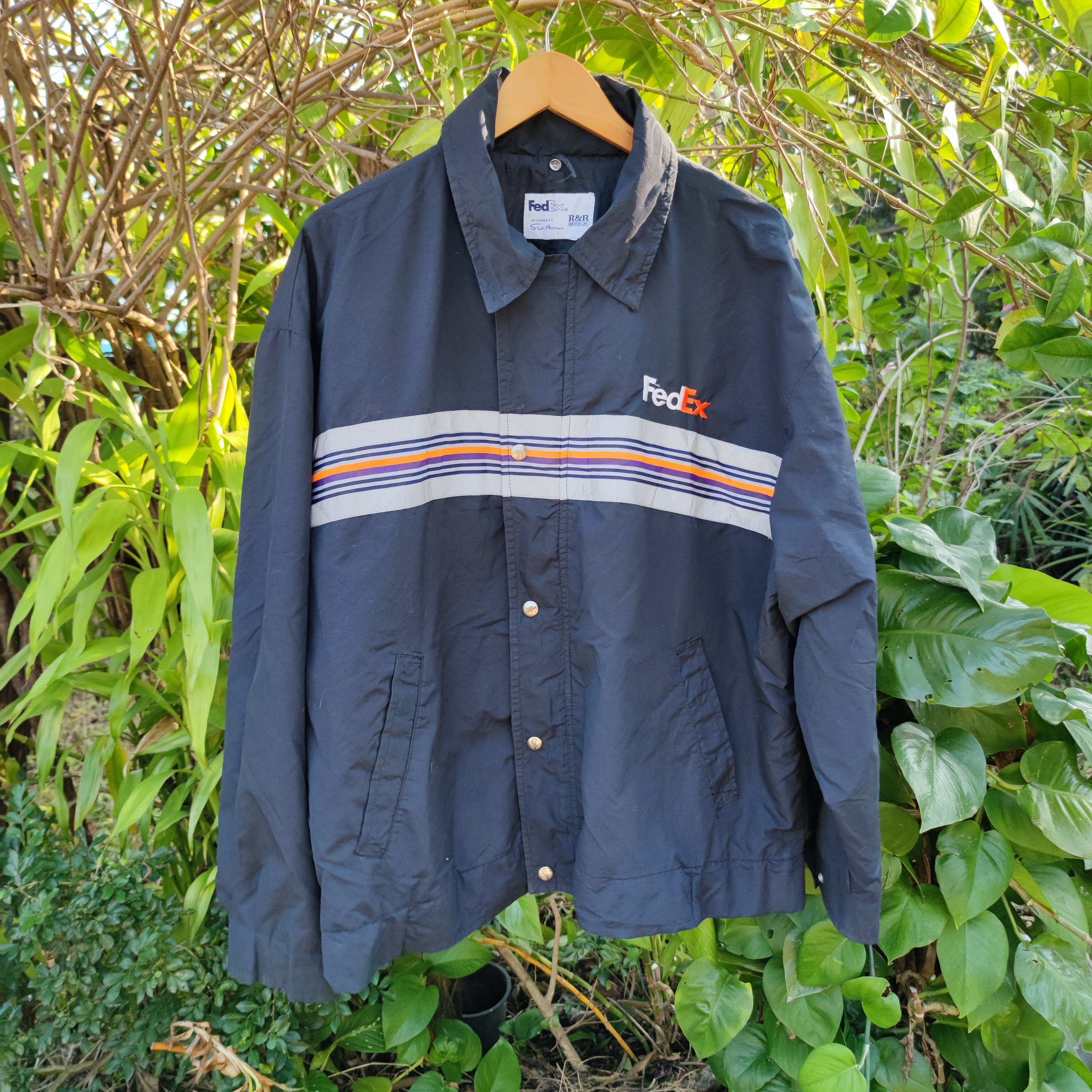 Vintage 90s Fedex Stan Herman Federal Express Full Zip All Weather Reflective Jacket Etsy UK