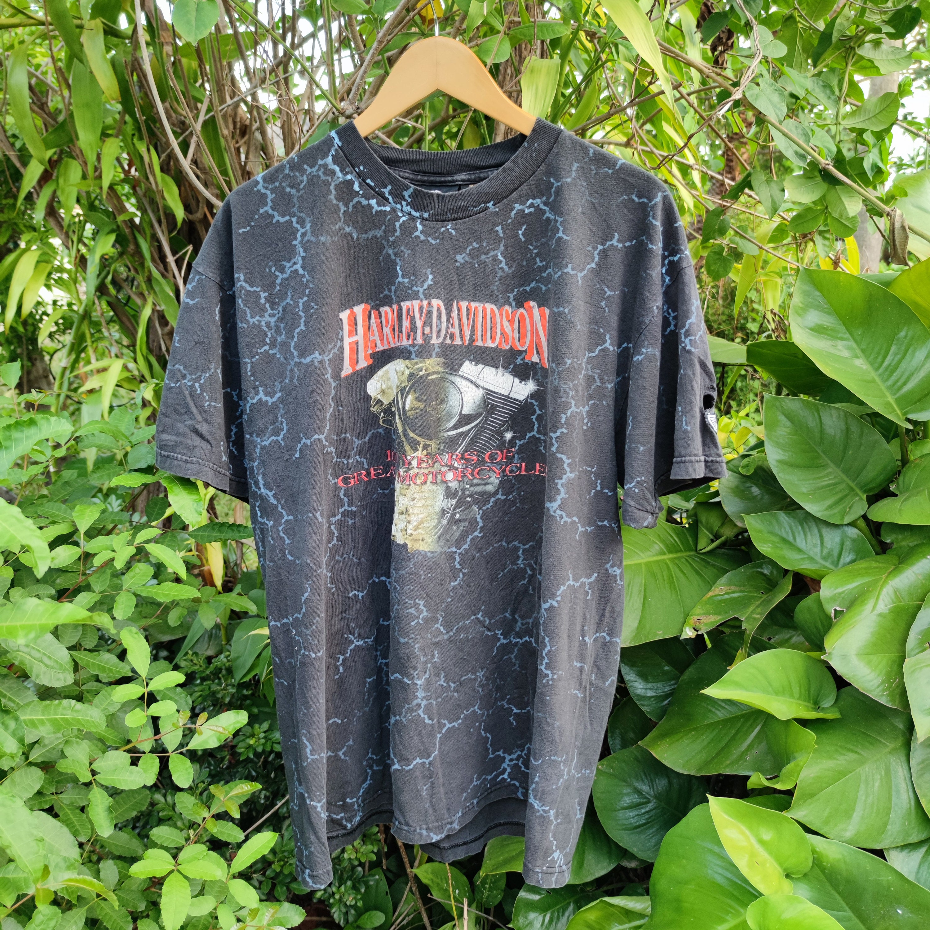 Harley-Davidson, Shirts, Vintage Harley Davidson Mens Large Thunder Lightning  Sweatshirt Blackpurple