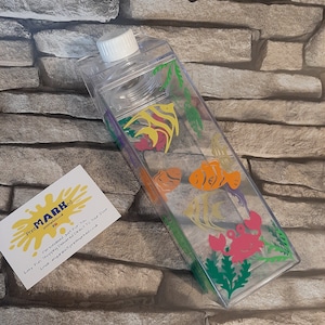 Personalised Milk Carton Water Bottle, Water Bottle, Gift, Stickers, Custom Vinyl decal, under the sea