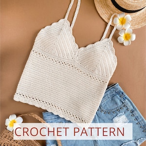 Crochet top pattern on English, crochet tank top PDF pattern image 1